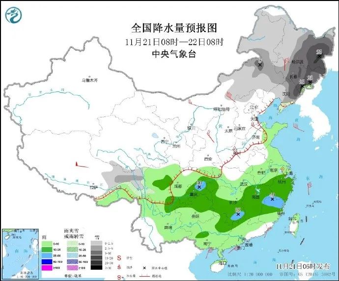 天气降温注意防寒保暖丨全国冰冻线进程图出炉