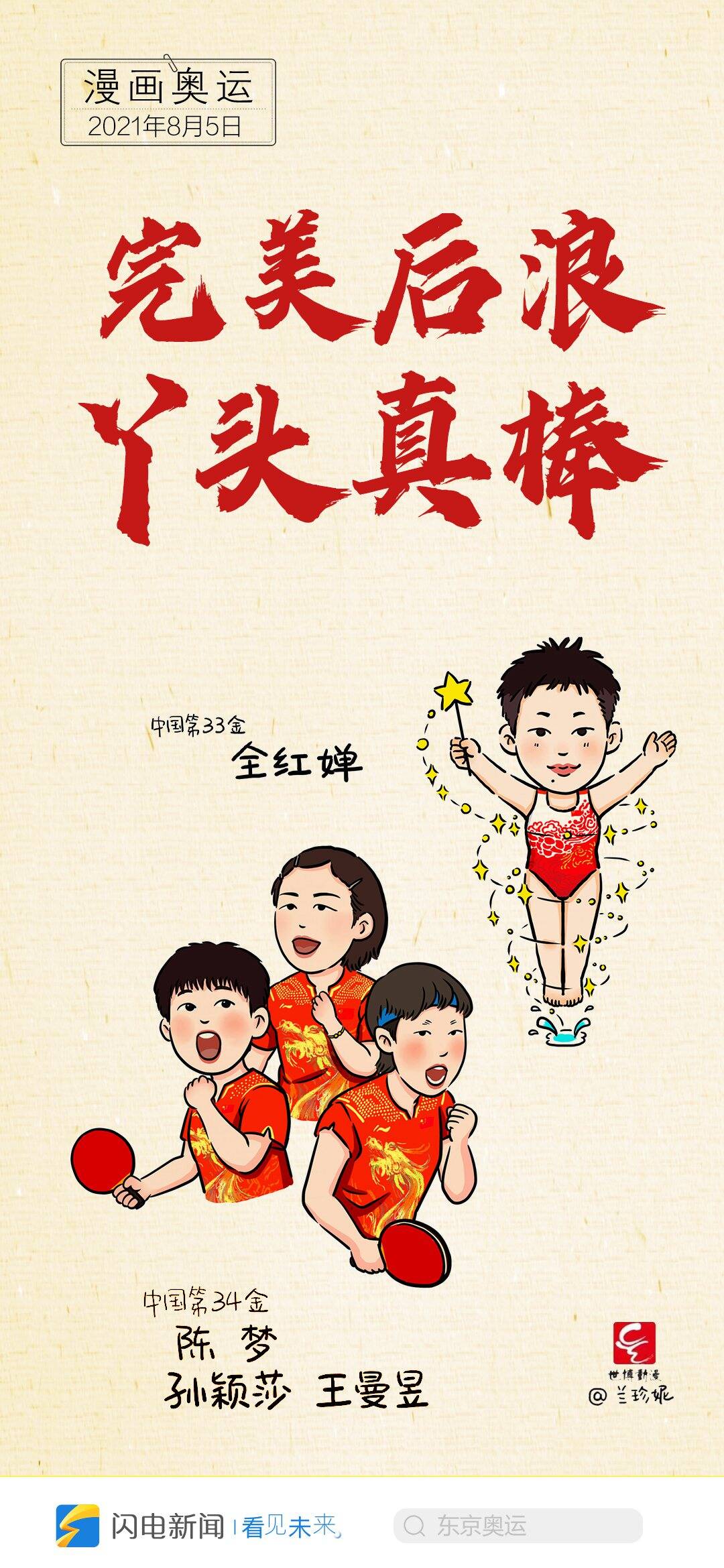 骄傲收藏东京奥运中国军团夺金时刻漫画图集来了