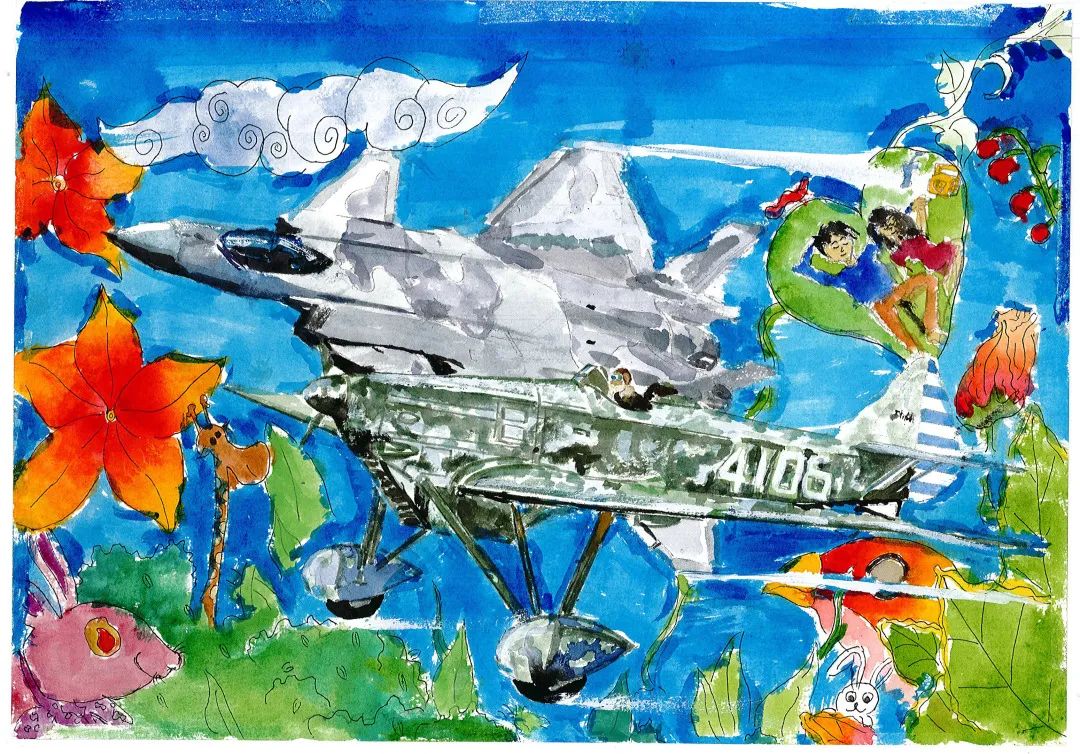 小学生在航展上受到好评,该系列作品的20余幅航空绘画亮相珠海航展