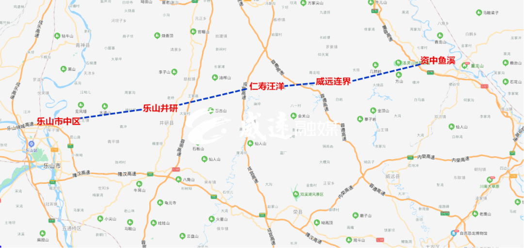 铜梁至荥经高速公路(资中至乐山段)起于资中县鱼溪镇,与g76厦蓉高速