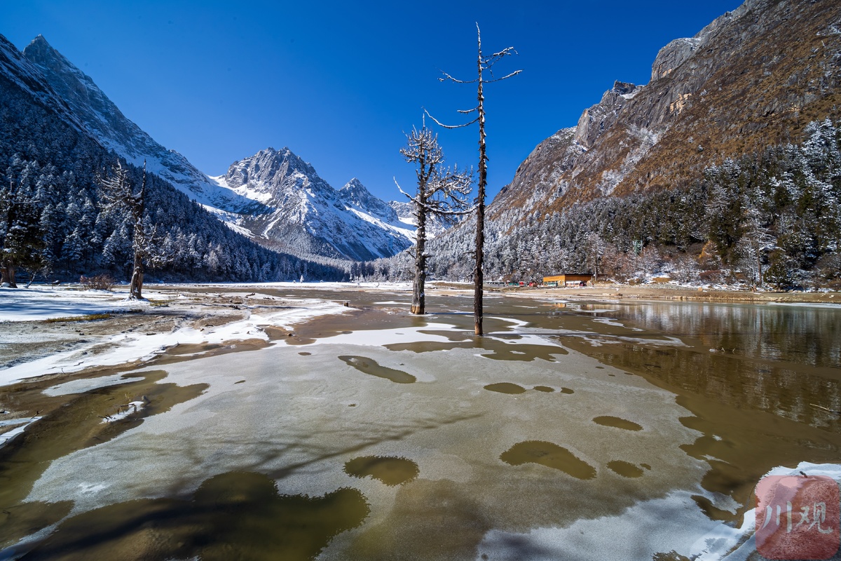 如诗如画来看毕棚沟初冬雪景大片