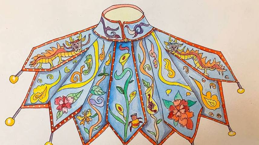 67"听课不停教",手绘云肩"云"端送祝福 - 川观新闻