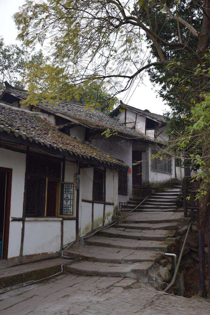 横街依沱傍滩而建,高低错落有致,串架结构属典型川南民居群落,是艾叶