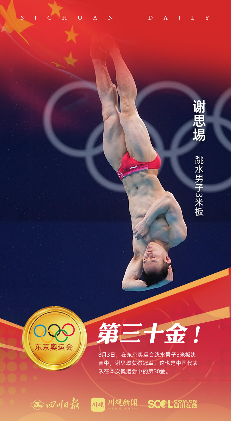 邓涵予8月3日,随着中国选手谢思埸夺得东京奥运会男子3米跳板决赛冠军