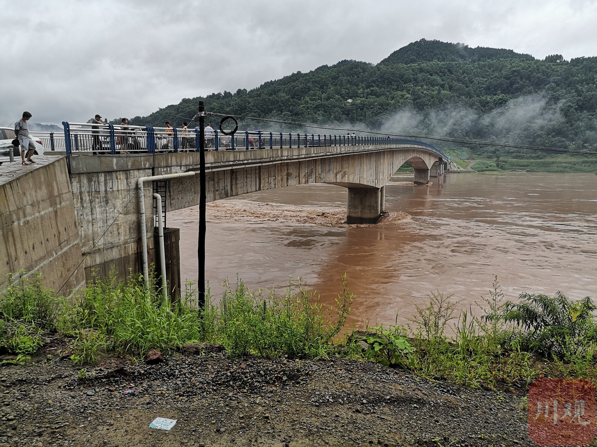 视频直击丨巴河通川区江陵镇段洪峰已过境 水位正在下降