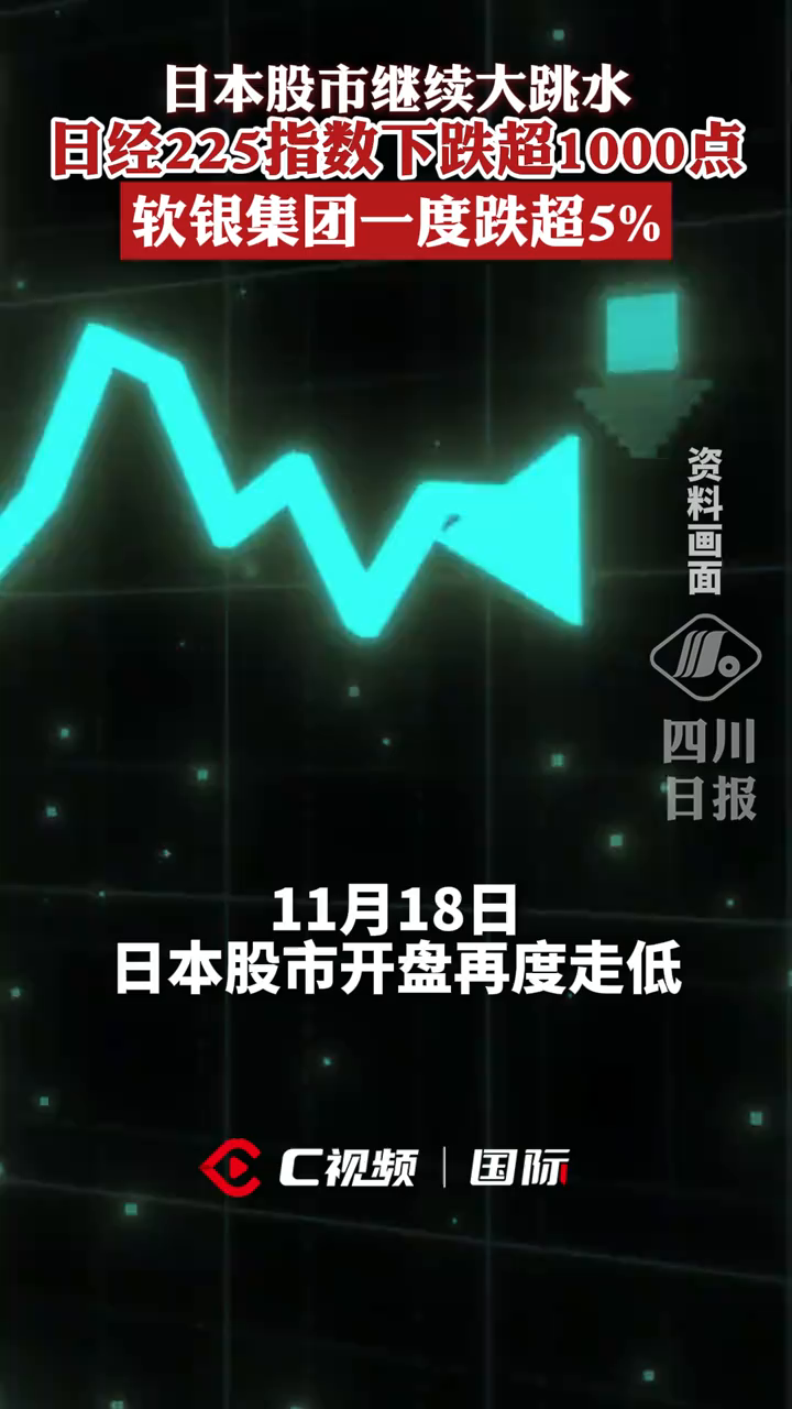 C视频丨日本股市继续大跳水，日经225指数下跌超1000点_四川在线