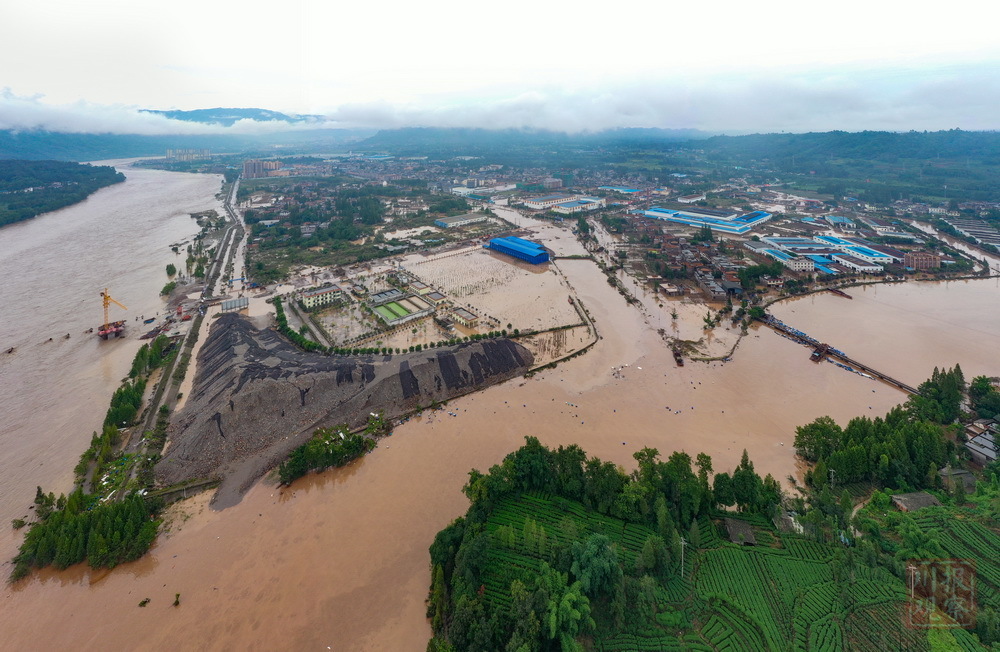 8月17日晚间起,雅安市普降暴雨,青衣江水位暴涨,雨城区草坝镇受灾严重