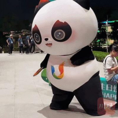 吉祥物它们倒腾着小碎步在成都街头飞奔它们在幕后彩排时上下台全靠"